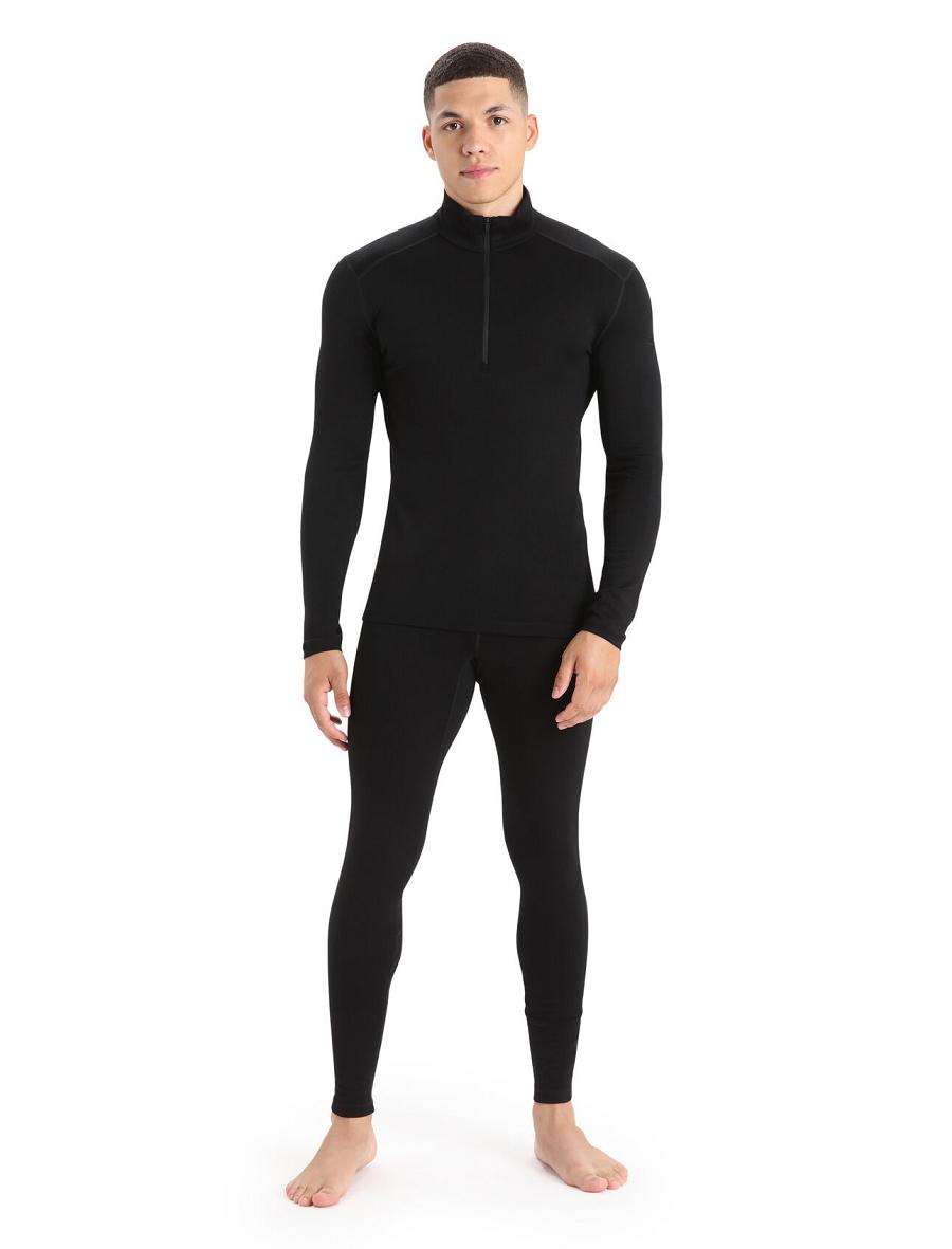 Black Icebreaker Merino 260 Tech Long Sleeve Half Zip Thermal Top Men's Base Layers | AU 1387UZGT